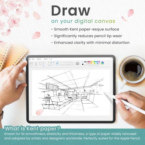 BELLEMOND | 2 Pack Kent Paper Screen Protector for iPad 10.2” (9th/8th/7th Gen) | Smooth Kent Surface PET Film, Reduced Pencil Tip Wear for Sketching & Notes | Designed & Manufactured in Japan