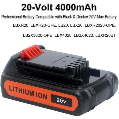 Biswaye LBXR20 20V Lithium Battery Compatible with Black & Decker 20V MAX Lithium Battery LBXR2520 LBXR2020 LBX20 LB2X4020 LB2X3020 and LCC221 LST522 LST201 LST220 LST300 20-Volt Max Tools