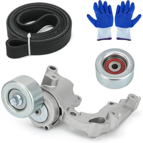 Drive Belt Tensioner and Idler Pulley Serpentine Belt Kit Compatible with Lexus IS250 ES350 Rx350 for Toyota Avalon Rav4 Sienna Camry Highlander Venza 3.5L V6 Replace 89374 7PK1550 1662031021