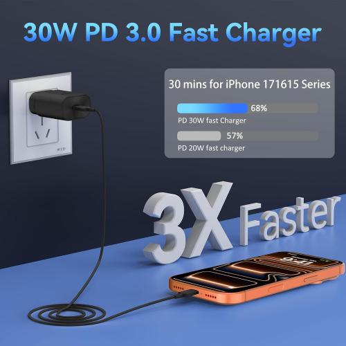 30W USB C Phone 15 Charger Fast Charging Block for iPhone 15/15 Pro Max/15 Pro/15 Plus/Samsung Galaxy S23 Ultra/S23/S23 /S22/S22 Ultra/S22 /S21 Ultra/S20 Ultra/Note 20 & 6.6Ft USB C Charger Cable ‼️ NEW: 2 charging blocks 2 usb to C cables ‼️
