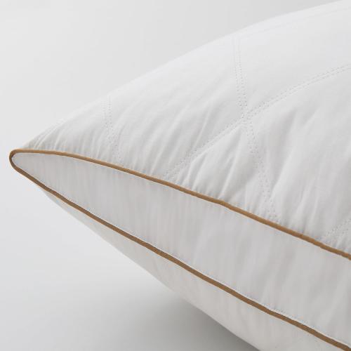 White 2Pack Peace nest Medium-Firm Goose Feather Down Pillow with Gusset, Medium Neck Support for Stomach, Side and Back Sleepers