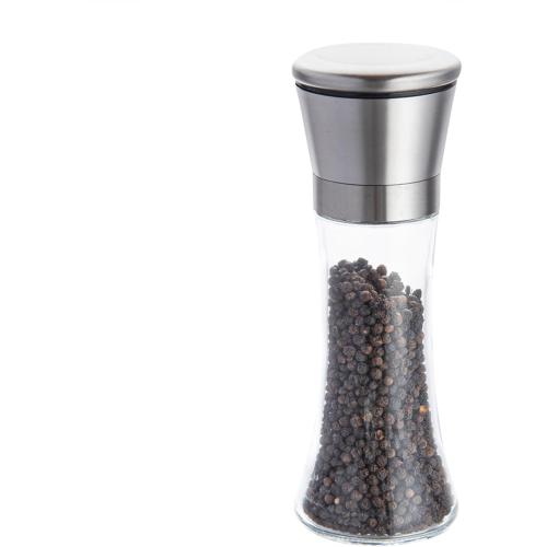 Restaurantware-Vetri 6.3 Ounce Kitchen Salt And Pepper Shaker, 1 Table Salt Shaker With Lid - Clear Finish, Glass Pepper Dispenser, Refillable, Diswashable