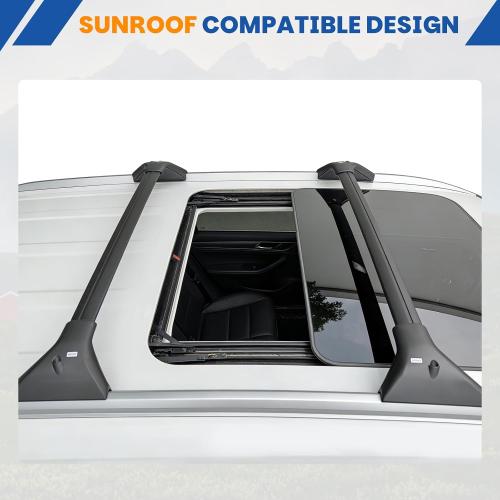 300Lbs Roof Rack Cross Bars Fit for 2021-2026 Nissan Rogue SV/SL/Platinum with Flush Roof Rails, Heavy-Duty Aluminum Crossbars, Sunroof Compatible, Easy Installation Cargo Accessories