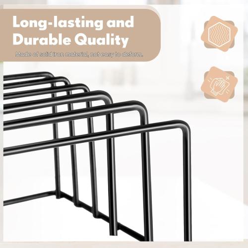 Baderke 3 Pack Cutting Board Organizer Cutting Board Holder Rack Baking Cookie Pan Sheets Cooling Small Racks Storage Stand for Kitchen Cabinet Bakeware Organizer (1.06 and 0.51 Inch Wide Slots)