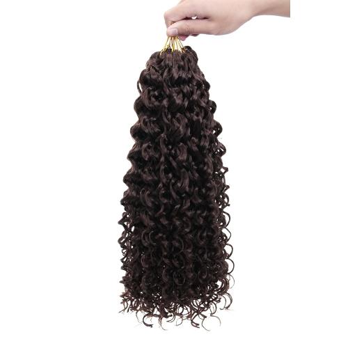 QRHSUKA GoGo Curl Crochet Hair for Women Water Wave Curly Crochet Hair Wavy Hair Deep Wave Beach Curl Crochet Synthetic Hair Extensions (18 inch(Pack of 6), #33)