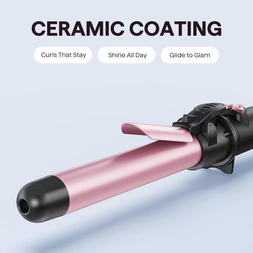Wavytalk Rotating Curling Iron, Curl Cycle, 1 Inch Automatic Curling Wand for Long Hair, Get Effortless Beach Waves with Self Spinning Barrel up to 430°F with Home Button, Dual Voltage, Rose Gold