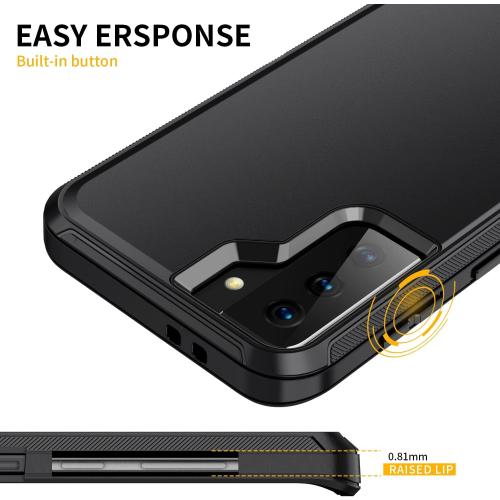 for Galaxy S21 Plus Case,Shockproof 3-Layer Full Body Protection [Without Screen Protector] Rugged Heavy Duty High Impact Hard Cover Case for Samsung Galaxy S21 Plus,All Black