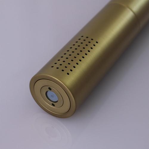 12Inch Brushed Gold Ceiling Shower System & 8Inch Wall-Mount Shower Faucet Set, 2 in 1 Handheld with Adjustable Slide Bar Included Temperature Display Valve and Trim Kit Can Work At Once