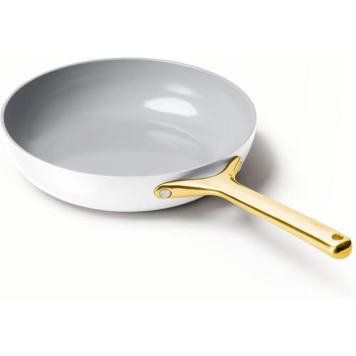 Caraway Nonstick Ceramic Frying Pan (2.7 qt, 10.5) - Non Toxic, PTFE & PFOA Free - Oven Safe & Compatible with All Stovetops (Gas, Electric & Induction) - White