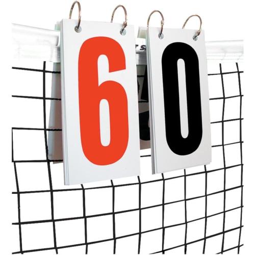 GAMMA Score Reporter Over-Net Flip Scoring System or Replacement Cards – White/Red/Black Tennis Score Cards with Large Metal Rings – Dual-Sided Number Panels