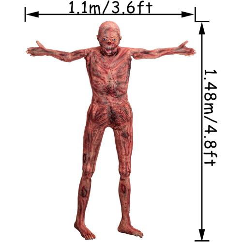 Halloween Bloody Full Body - 4.8ft Latex Skinned Hanging Corpse Torso Props for Haunted House Zombie Halloween Party Decoration(1Piece)