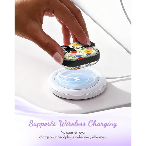 Joyleop for Airpods 4 Case - with Safety Lock Cute Women Girl Girly Asethetic Pretty Design Hard Shock Protective Cover with Keychain for Airpods 4th Gerneration 2024,Black Cat