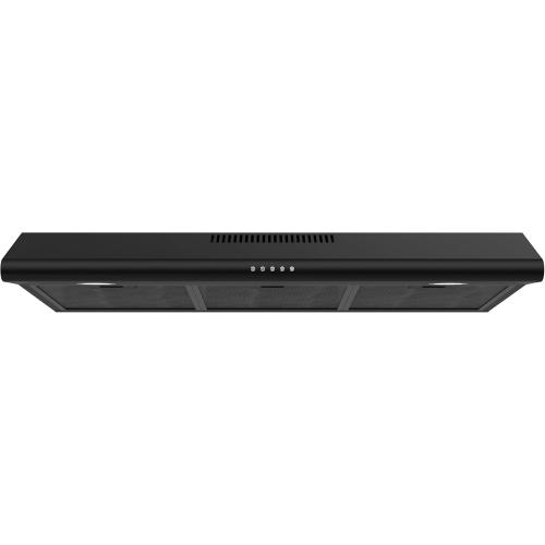 FIREGAS 36 Inch Black Under Cabinet Range Hood, 300 CFM Ducted/Ductless Convertible Kitchen Hood with 3-Speed Stove Vent Fan, LED Lights, Aluminum Filters & Charcoal Filters