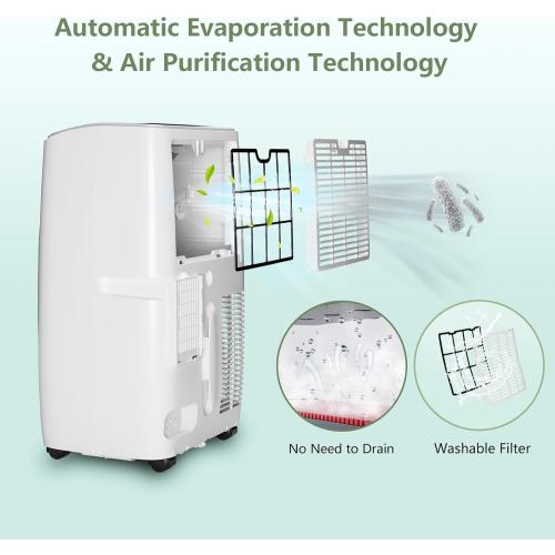 12,000 BTUs Portable Air Conditioner, 3-In-1 Portable.  Dehumidifier & Fan Modes, Digital Display, Quiet Freestanding AC for Home, Office, Bedroom