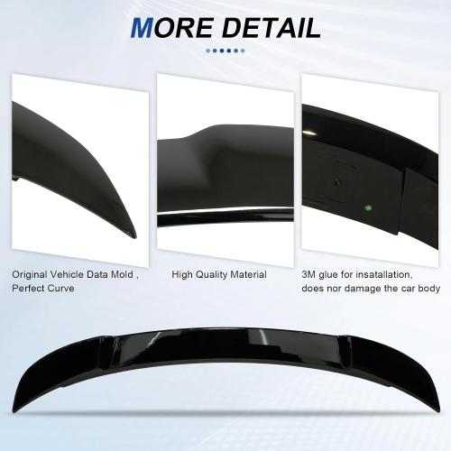 Black Rear Spoiler Venom V2 Style Rear Spoiler for Dodge Charger SRT SXT SE ScatPack Hellcat Daytona 2015-2023 Trunk Spoiler Wing Trunk Tail,Glossy Black - Wicker Bill Spoiler