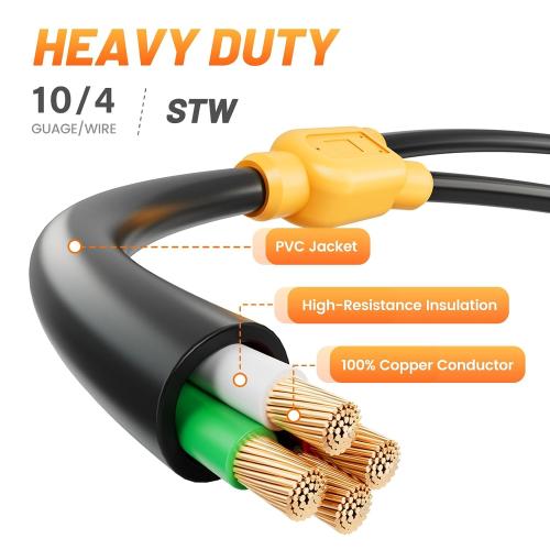 MECMO NEMA SS2-50P to 14-50R 50 Amp Marine Shore Power to Tesla EV RV Power Adapter Cord, Twist Lock SS2-50P/CS6365 to 4 Prong 50A RV Outlet Receptacle for Camper Trailer Motorboat Yacht