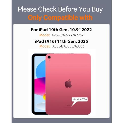 CHESONA Rugged Keyboard Case for iPad (A16) 11th 2025/10th Generation 10.9-inch 2022, Smart Trackpad, 15°-180° Adjustable, Portrait/Landscape, Magnetic Backlit Keyboard for iPad (A16) 11th/10th, Grey