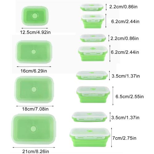 Collapsible Food Storage Containers | Silicone Food Storage Containers with Lids Stacking,8 Pack Travel Containers for Food, Collapsible Bowls with Lids, Foldable Storage Containers for Home Zorq