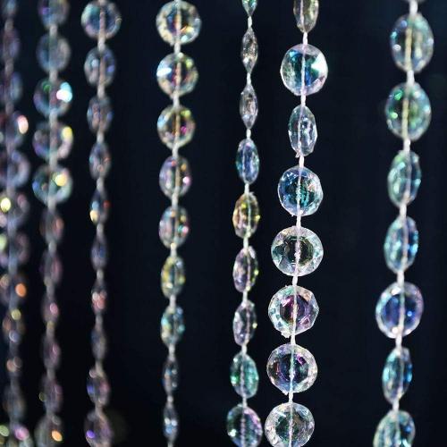 99FT DIY Garland Diamond Acrylic Crystal Beads Strand Shimmer Wedding Decorations Party Decoration Crafting Projects (Iridescent)
