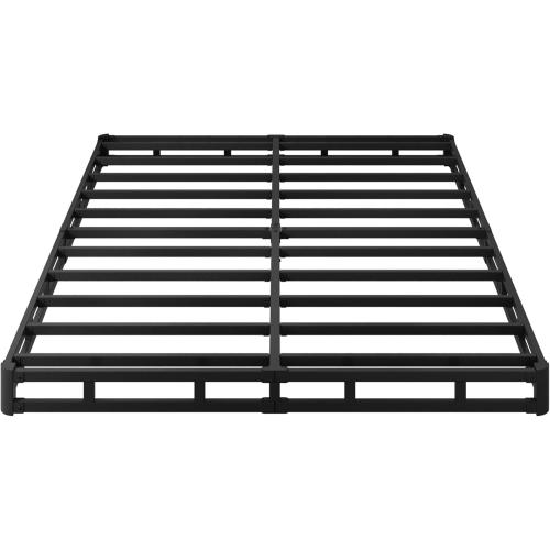 EMODA 5 Inch Box Spring Queen Size Bed Base, Heavy Duty Metal Queen Mattress Foundation with Fabric Cover, Easy Assembly, Black
