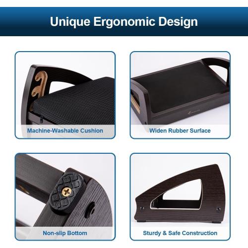 StrongTek Foot Rest & Kids 2-Step Stool Set, 4-Angle Adjustable Under-Desk Footrest   Rubber Wood Step Stool with Handles, Non-Slip Support for Office, Bathroom & Kitchen