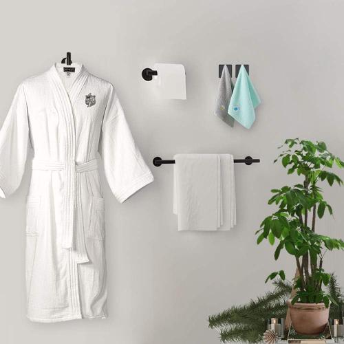 Black 16in TocTen 5 PCS Bathroom Hardware Set SUS304 Stainless Steel-Towel Rack Set Include Lengthen Hand Towel Bar Toilet Paper Holder 3 Robe Towel Hooks Bathroom Accessories Towel Bar Set(Matte Black,16IN)