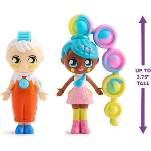 2 Pack Fashion Fidgets Sensory Toy Dolls – Push Pop Fidget Toy Pack of 2 – Anxiety and Stress Relief for Kids