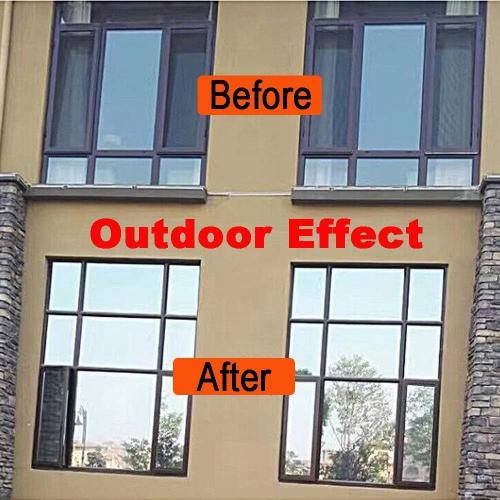 Filmgoo Window Privacy Film One Way Daytime Mirror Tint Treatments UV Heat Control Vinyl Stickers Sun Block Glass Paper Door Covering Reflective 35.4 Inch x 6.5 Feet Silver