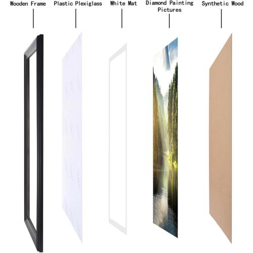 17x28 Picture Frame Solid Wood Black, Display 15x26 (With mat) or 17x28 (Without mat) Photos, Poster, Painting,Puzzles (X23B1728W1526)