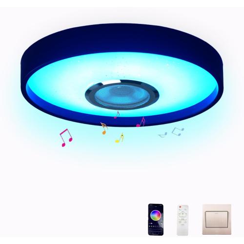 Bathroom Ceiling Light Waterproof Shower Light with Bluetooth Speaker 11Inch 18W Ceiling Fixture Dimmable RGB Color Change with APP and Remote Led Music Ceiling Lamp for Kids Room Bedroom