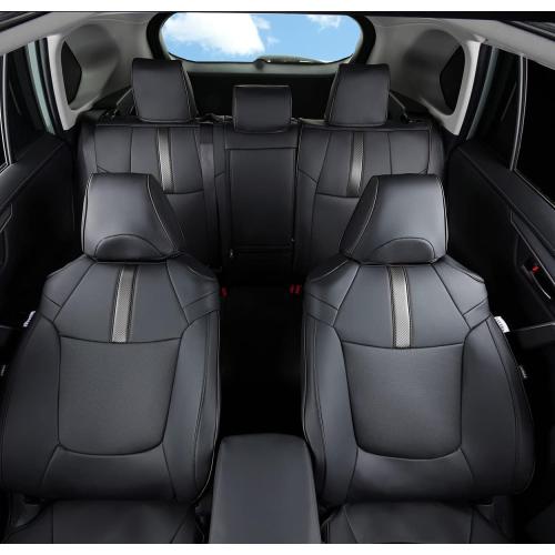 Custom Fit RAV4 (Not for Hybrid) Car Seat Covers Fit for Toyota RAV4 LE Limited XLE Premium 2019 2020 2021 2022 2023 2024 2025 with Waterproof Faux Leather (LU01-XLE, Black)