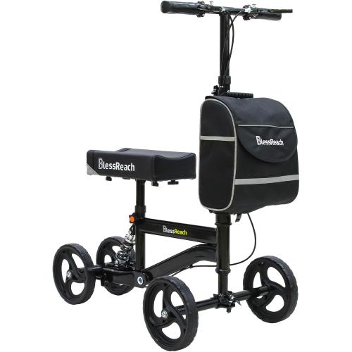 Economy Knee Scooter, Steerable Knee Walker, Foldable Knee Scooters for Foot Injuries Adult Best Crutches Alternative Black