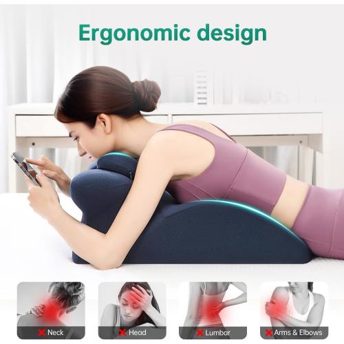 MOONYOOY Memory Foam Ergonomic Wedge Pillow for Sleeping, Acid Reflux & GERD Relief - Elevation Bed Support Pillow for Back Pain, Post Surgery Recovery, Reading with Removable Washable Cover