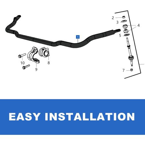 Front Suspension Stabilizer Bar 55398938AC Fit for 2009-2010 Dodge Ram 1500, 2011-2018 Ram 1500, 2019-2022 Ram 1500 Classic 4WD