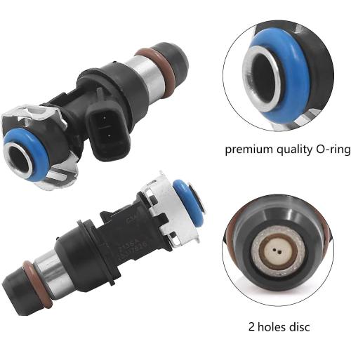 Car Fuel Injector Compatible with Chevy Silverado Suburban Tahoe Sierra 1500 2500 3500 Yukon Escalade &more 2000 2001 2002 2003 2004 2005 2006 2007, 2 Holes 4.8L 5.3L 6.0L 25317628 17113698