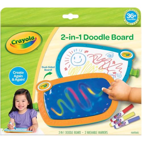 Crayola 2-in-1 Doodle Board for Toddlers, Squishy & Erasable Drawing Tablet, Educational Toddler Toy, Travel Activity, Sketching Pad, Gift for Kids