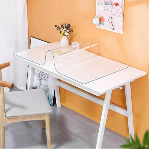 PVC Clear Table Protector,Clear Desk Cover,Rectangular Vinyl Desk Pad,PVC Plastic Table Cover,for Office,Dresser,Night Stand, Computer