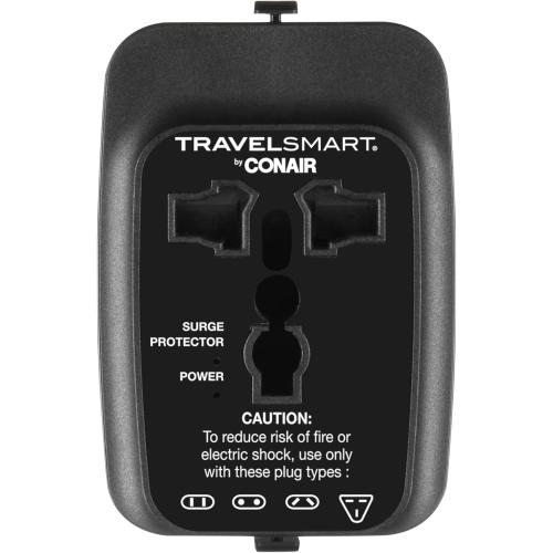 Conair Universal Travel Adapter - All-in-One European and Worldwide Travel Plug Adapter with Surge Protection - Includes USB C Port