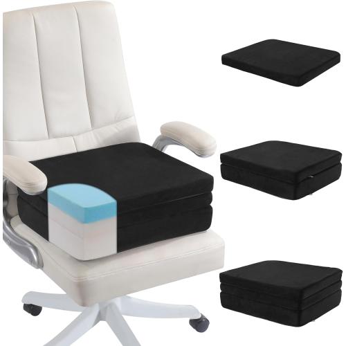 MABOZOO Height Adjustable Chair Cushions, 6 Inch Thick Office Chair Booster Seat Cushion to Raise Height, Extra Thick Seat Pad for Wheelchair, Home, Office, Car(17.7 * 15.7 * 6 Inch)
