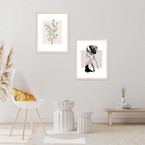 2Pack Oak 16x20 DOAI ART Poster Frames, Woodgrain 16 x 20 Picture Frames for Horizontal or Vertical Wall Mounting, Scratch-proof Safe and Artistic Large Photo Frame Wall Art