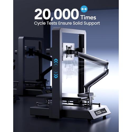 Single Monitor Mount for 13-49 Inch Screens up to 24 lbs, Ergonomic Adjustable Monitor Arm with Built-in USB 3.0 Hub, Space-Saving VESA Desk Mount for Home Office & Gaming, C-Clamp & Grommet Base
