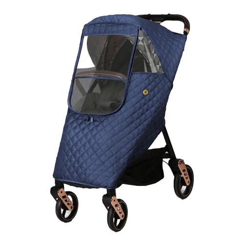 Universal Stroller Rain Cover Quilted, Winter Waterproof Windproof | Winter Pram Buggy Rain Shield with Clear View & Storage Pockets, Fits Most Pushchairs & Prams
