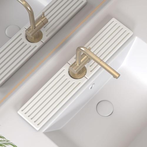 Stone Faucet Mat for Kitchen Sink, Water Absorbing Sink Water Splash Guard, Fast-Drying Kitchen Sink Faucet Mat, Durable Protector and Stone Drying Mat for Kitchen Counter & Bathroom Sink