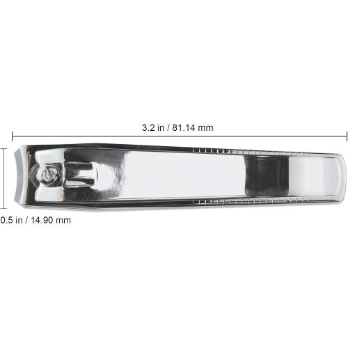 Color Silver 3pcs Large Beauticom Stainless Steel Curved Nail Clipper - Professional Ultra Sharp Sturdy Silver Finger Nail and Toe Nail Cutters for Acrylic Nails Grooming Manicure