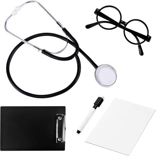 Size 120 Doctor Costume for Kids & Toddlers 9Pcs Scrubs Set for Boys & Girls Ages 3-12, Halloween, Career Day, Dress-Up Play