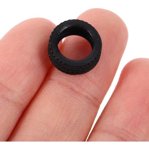 8pcs 1:64 Scale Rc Car Rubber Tire, Replacement Tires for Miniature Cars, Easy to Install, Black, 0.43 * 0.43 * 0.19inch, for DIY Model Car Accessories