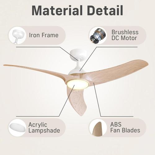 Size 42 Ceiling Fans with Lights, 42 inch Low Profile Ceiling Fan with Light and Remote Control, Flush Mount, 3CCT, Dimmable, Quiet Reversible Motor, Modern Ceiling Fan for Bedroom Indoor/Outdoor Use