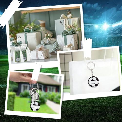 SUNNYCLUE 30 Sets Soccer Keychain Bulk Sports Keychain Party Favors with 30Pcs Thank You Cards 30Pcs Gift Bags Sports Key Chain Acrylic Soccer Ball Key Chains for Wedding Birthday Party Souvenirs
