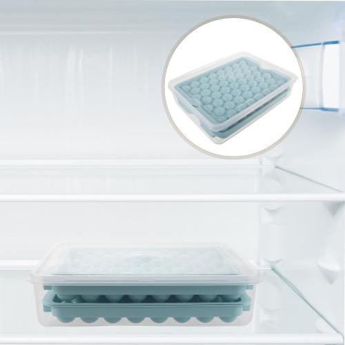 FENICAL Ice Sphere Maker Ice Cube Tray with Lid and Scoop Reusable Pp Material Easy Press Portable Design for Freezing Beverages in Freezer