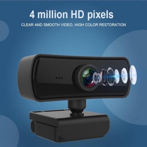 Hilitand 1080P Business Webcam with Microphone, USB 4K Web Computer Camera, for Live Broadcast/Net Class, Computer Accessory for 2000 /XP /7/8(Black)